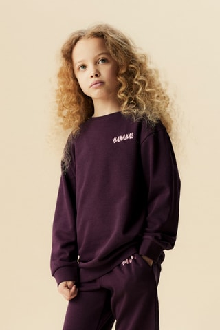 Sweat em algodão biológico - Violeta - Name It