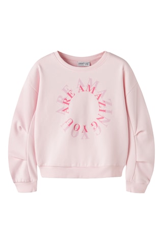 Sweat em algodão biológico - Rosa - Name It