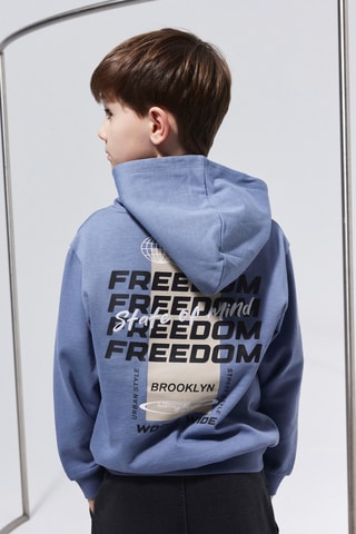 Sweat em algodão biológico - Azul - Name It