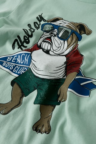 T-shirt em algodão biológico - Verde-claro - Name It