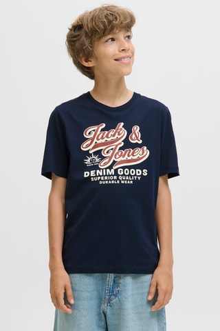 T-shirt em algodão biológico - Azul-marinho - Jack & Jones