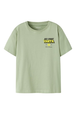 T-shirt em algodão biológico - Verde-claro - Name It