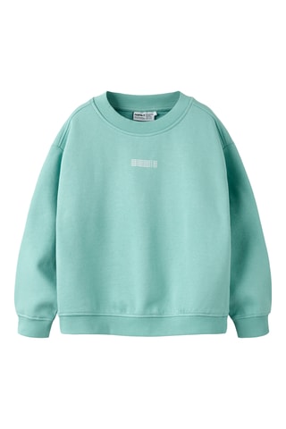 Sweat em algodão biológico - Verde-água - Name It