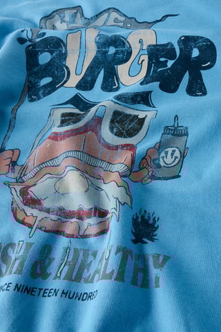 Sweat em algodão biológico - Azul - Name It