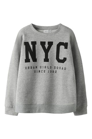 Sweat em algodão biológico - Cinzento mesclado - Name It