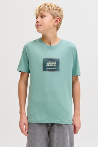 T-shirt em algodão biológico - Verde-água - Jack & Jones