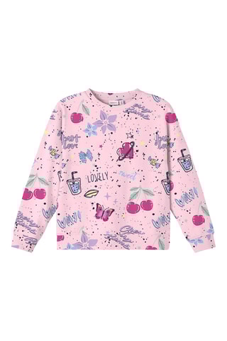 Sweat em algodão biológico - Rosa - Name It