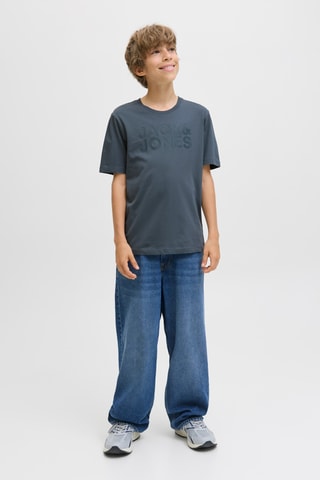 T-shirt em algodão biológico - Azul-cinza - Jack & Jones