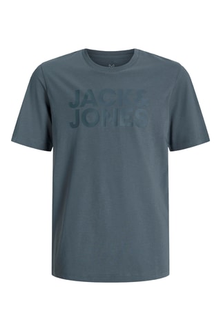 T-shirt em algodão biológico - Azul-cinza - Jack & Jones