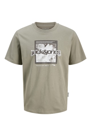 T-shirt em algodão biológico - Caqui - Jack & Jones