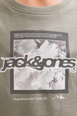 T-shirt em algodão biológico - Caqui - Jack & Jones