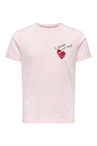 T-shirt em algodão biológico - Rosa - Kids Only Girl