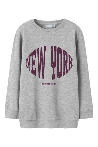 Sweat em algodão biológico - Cinzento-claro - Name It