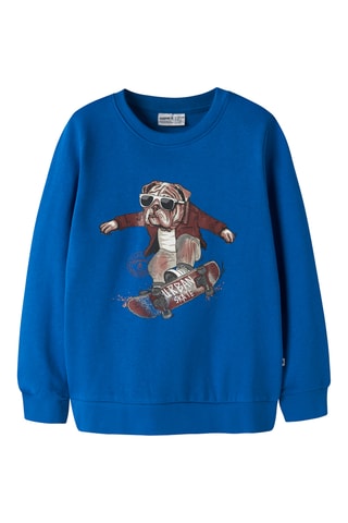 Sweat em algodão biológico - Azul - Name It