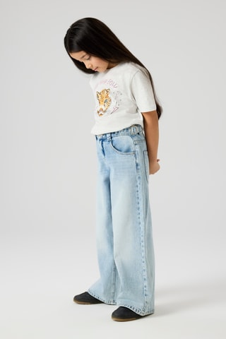 T-shirt em algodão biológico - Cinzento-claro - Name It