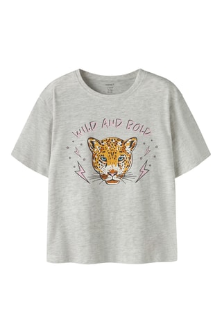 T-shirt em algodão biológico - Cinzento-claro - Name It