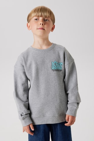 Sweat em algodão biológico - Cinzento mesclado - Name It