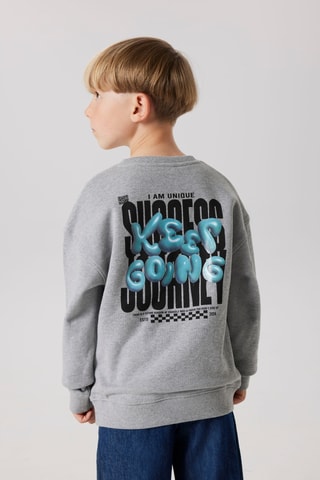 Sweat em algodão biológico - Cinzento mesclado - Name It