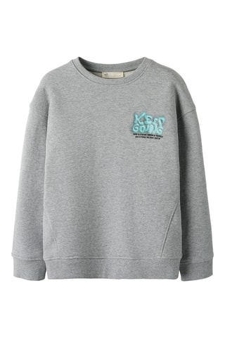 Sweat em algodão biológico - Cinzento mesclado - Name It