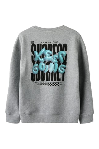 Sweat em algodão biológico - Cinzento mesclado - Name It