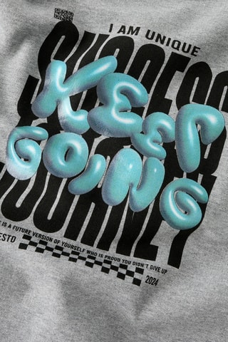 Sweat em algodão biológico - Cinzento mesclado - Name It