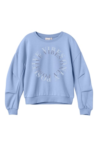 Sweat em algodão biológico - Azul-claro - Name It