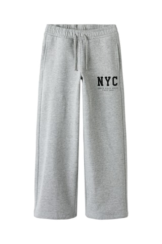 Calças em algodão biológico - Cinzento mesclado - Name It