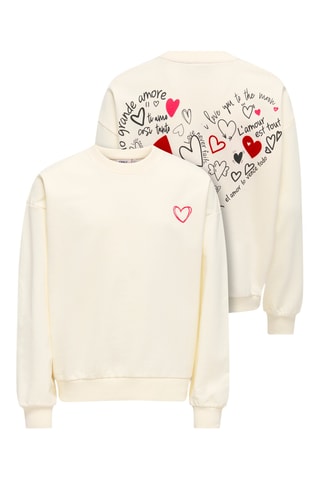 Sweat em algodão biológico - Cru - Kids Only Girl