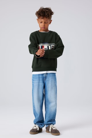 Sweat em algodão biológico - Verde-escuro - Name It