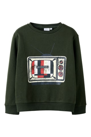 Sweat em algodão biológico - Verde-escuro - Name It