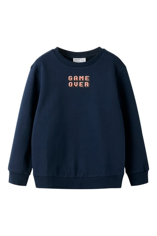 Sweat em algodão biológico - Azul-marinho - Name It