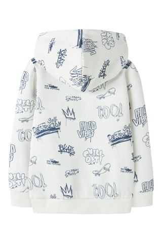 Sweat com capuz - Branco e índigo - Name It