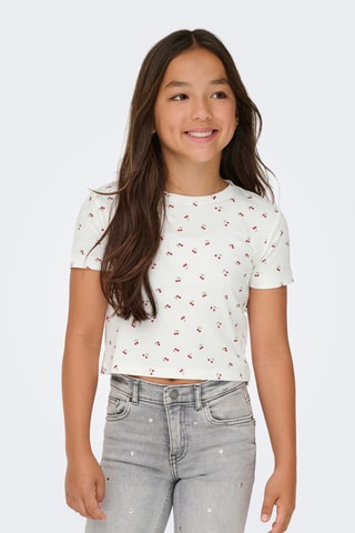 T-shirt em algodão biológico - Branco - Kids Only Girl
