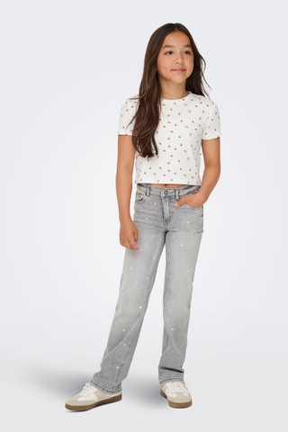 T-shirt em algodão biológico - Branco - Kids Only Girl