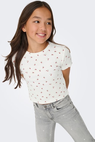 T-shirt em algodão biológico - Branco - Kids Only Girl