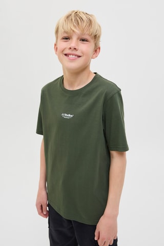 T-shirt em algodão biológico - Verde-escuro - Jack & Jones