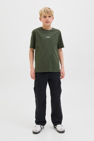 T-shirt em algodão biológico - Verde-escuro - Jack & Jones