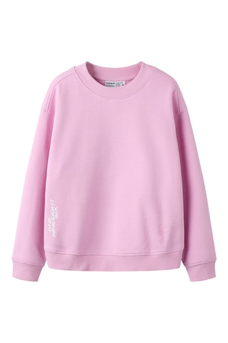 Sweat em algodão biológico - Rosa - Name It