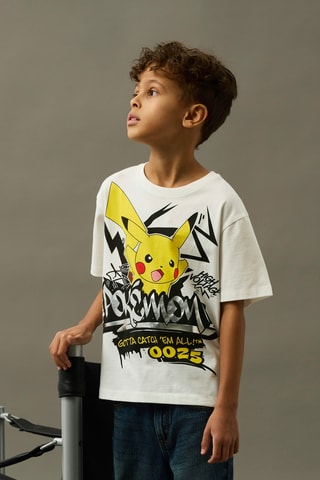 T-shirt Pikachu Pokemon - Branco - Name It