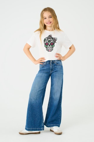 T-shirt em algodão biológico - Branco - Kids Only Girl