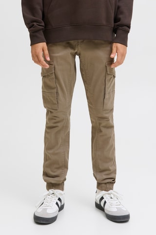 Calças cargo em algodão biológico - Caqui - Jack & Jones