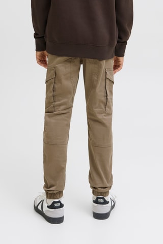 Calças cargo em algodão biológico - Caqui - Jack & Jones