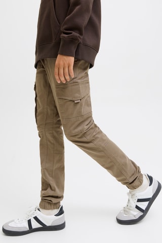 Calças cargo em algodão biológico - Caqui - Jack & Jones