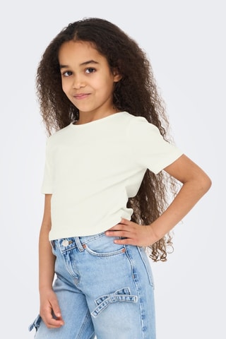 T-shirt em algodão biológico - Branco - Kids Only Girl