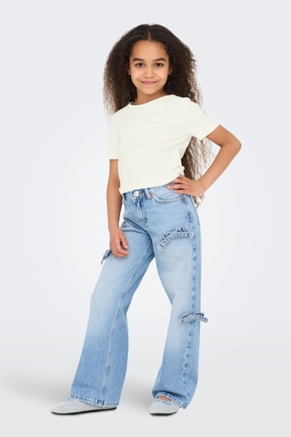 T-shirt em algodão biológico - Branco - Kids Only Girl