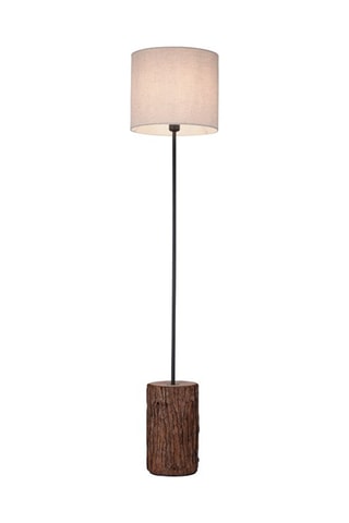 Houten Staanlamp Bruin en Ecru