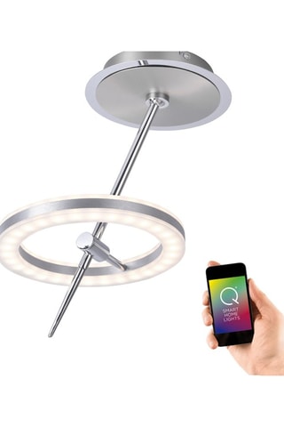 Ledplafondlamp Q-Amy Zilverkleurig