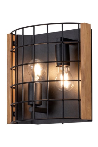 Wandlamp Drain Zwart en Naturel