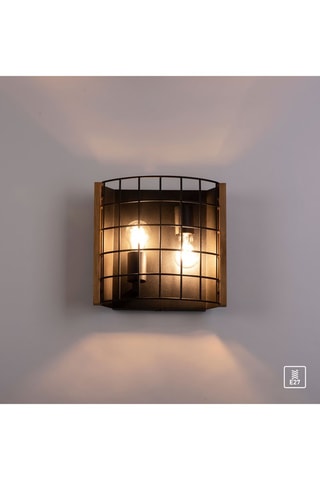 Wandlamp Drain Zwart en Naturel
