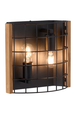 Wandlamp Drain Zwart en Naturel